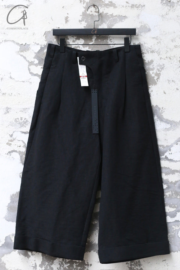 DEVOA 24 spring and summer linen woven cropped pants PTI-WGHB black